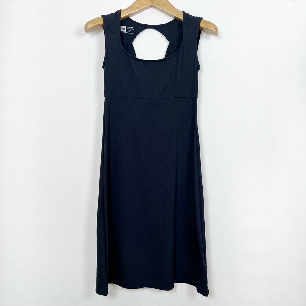 MEC Black Organic Cotton Halter Sleeveless Midi Sheath Dress Size Small‎